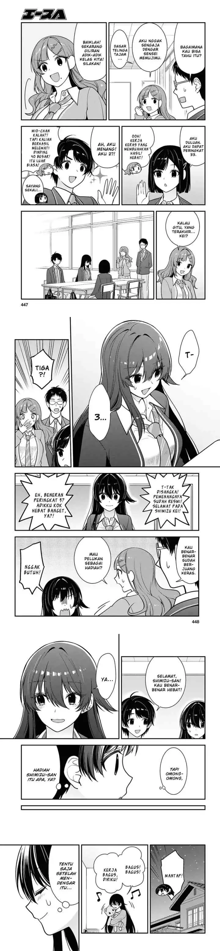 Tonari no Seki no Yankee Shimizu-san ga Kami o Kuroku Sometekita chapter 12 halaman 13