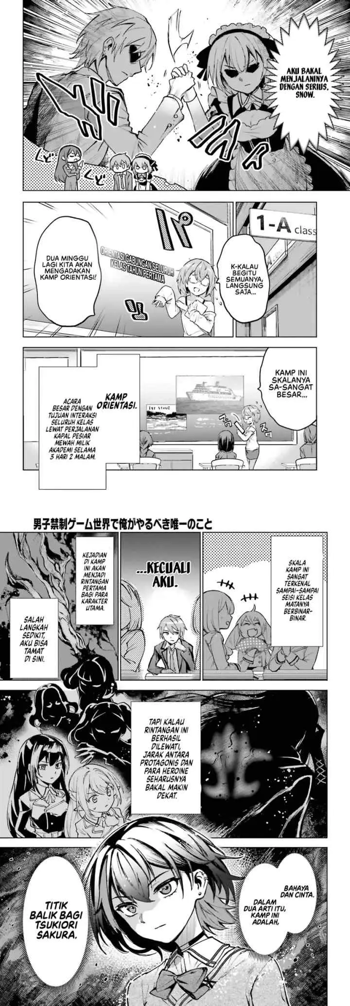Danshi Kinsei Game Sekai de Ore ga Yarubeki Yuiitsu no Koto - Yuri no Ma ni Hasamaru Otoko to Shite Tensei shite shimaimashita chapter 14 halaman 7