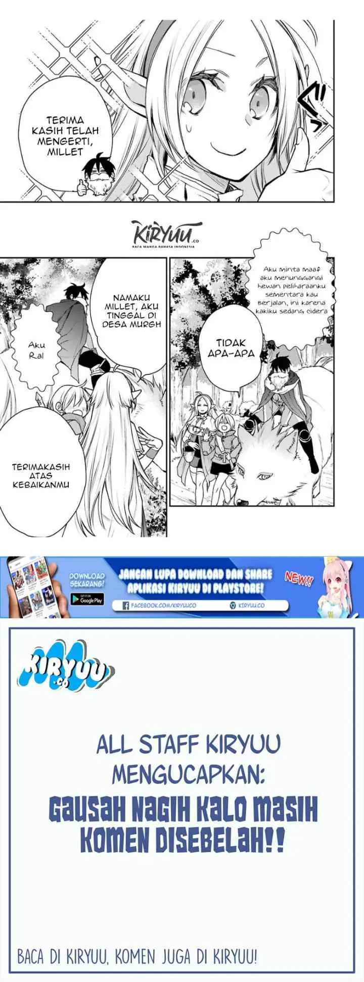 Saikyou no Madoshi. Hisa ni Ya wo Ukete Shimatta no de Inaka no Eihei ni Naru chapter 14.1 halaman 7