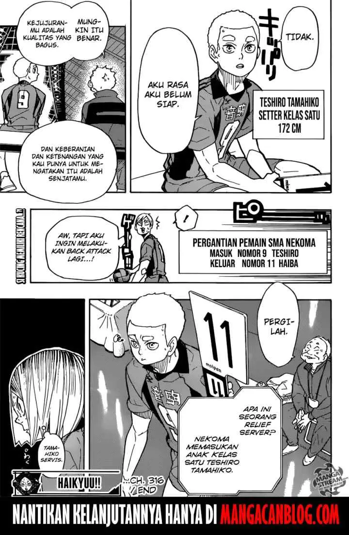 Haikyuu!! chapter 316 halaman 19