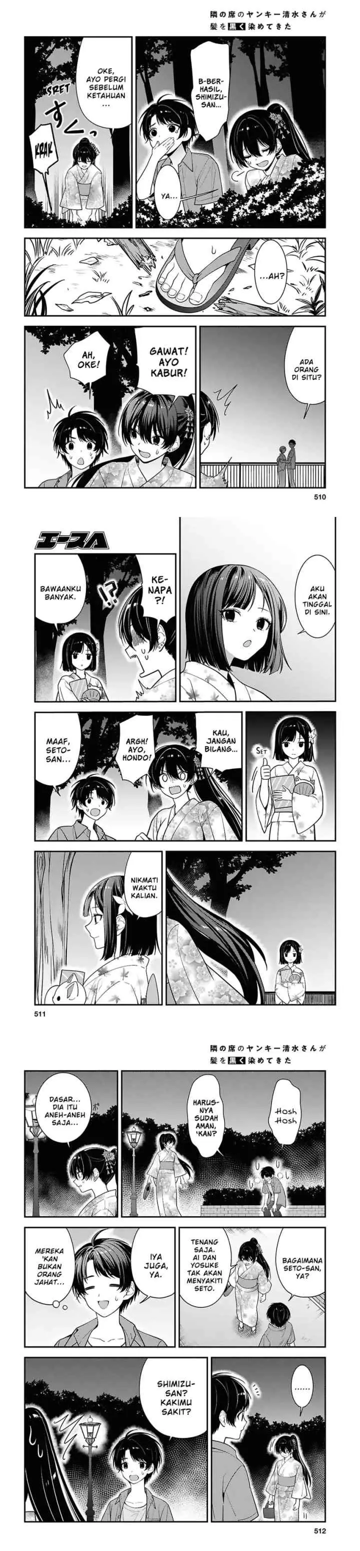Tonari no Seki no Yankee Shimizu-san ga Kami o Kuroku Sometekita chapter 16 halaman 10