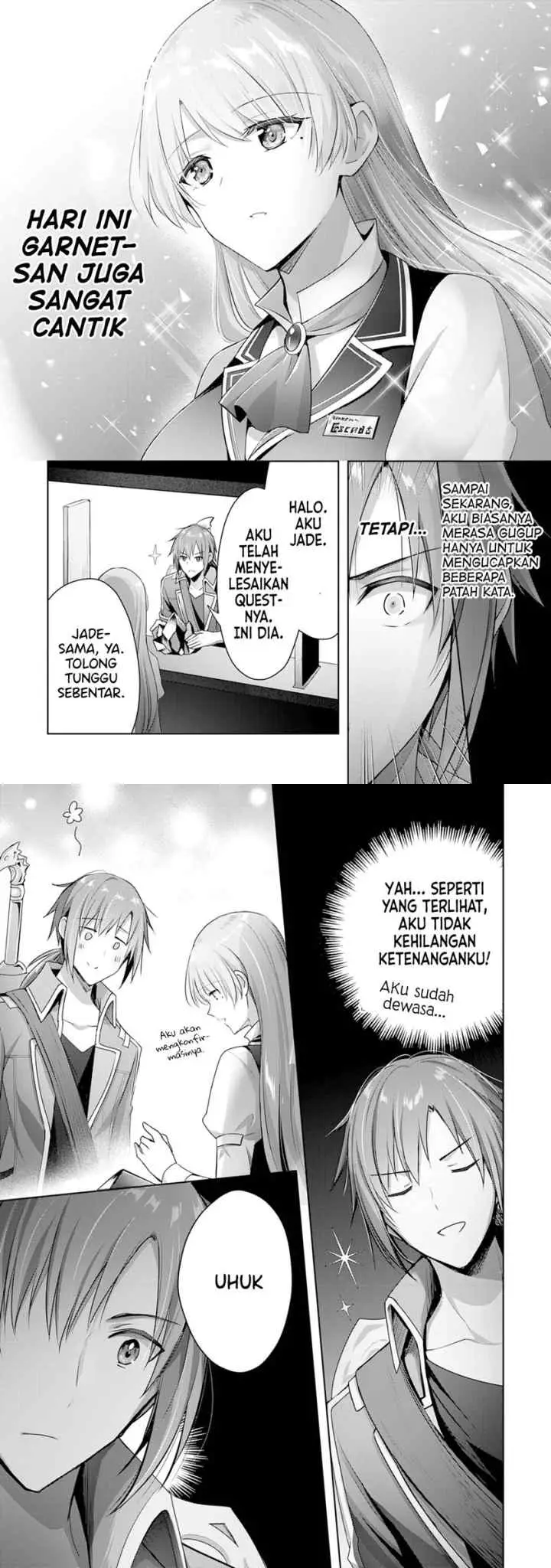 Uketsukejo ni Kokuhaku Shitakute Girudo ni Kayoitsumetara Eiyu ni Natteta chapter 7 halaman 4