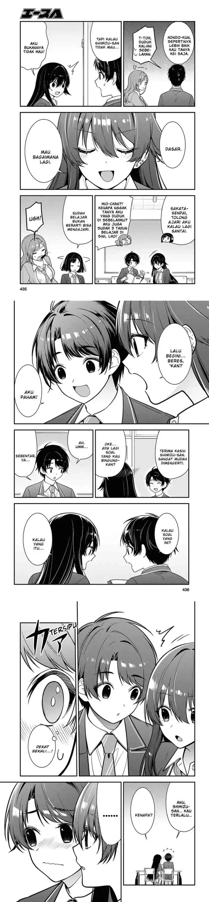 Tonari no Seki no Yankee Shimizu-san ga Kami o Kuroku Sometekita chapter 12 halaman 9