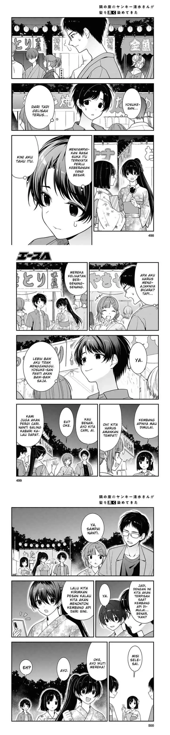 Tonari no Seki no Yankee Shimizu-san ga Kami o Kuroku Sometekita chapter 16 halaman 6