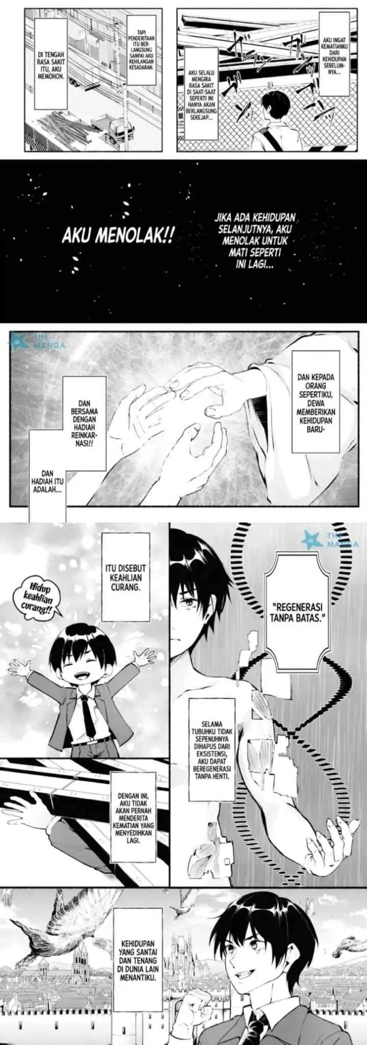 Ippan Heishi ga Tensei Tokuten ni -Mugen Saisei- wo Moratta Kekka, Amata no Bijo ni Nerawareta chapter 1 halaman 4