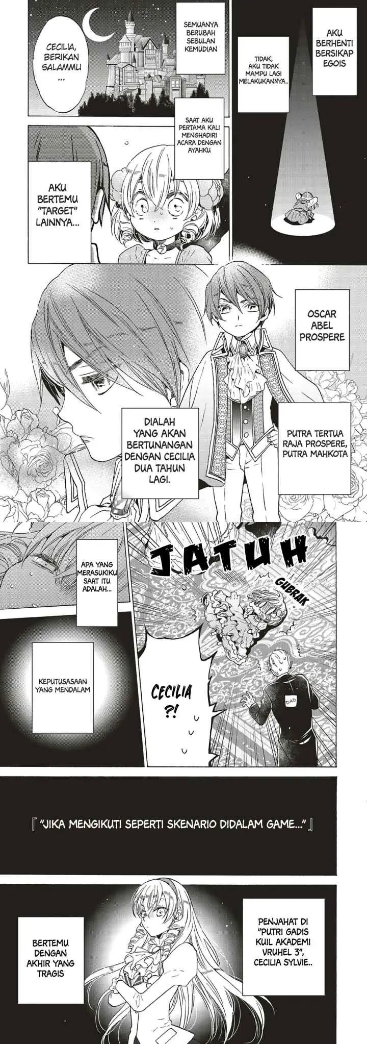 The Villainess, Cecilia Sylvie, Doesn't Want to Die so She Decided to Crossdress chapter 1.1 halaman 5