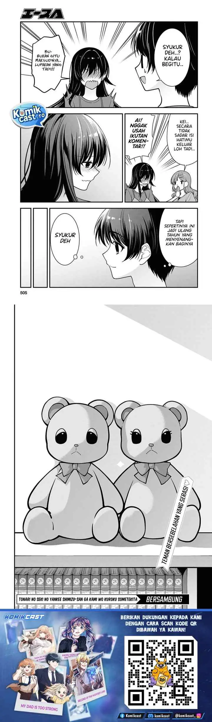 Tonari no Seki no Yankee Shimizu-san ga Kami o Kuroku Sometekita chapter 18 halaman 16